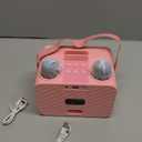 Karaoke Machine,Portable Bluetooth Speaker with 2 Wireless Microphone for Adults & Kids with LED Lights, Karaoke Microphone with PA System Supports USB/TF/AUX,Gift for Party (Pink)