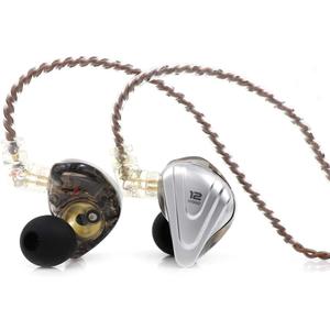 Linsoul KZ ZSX 5BA+1DD 6 Driver Hybrid in-Ear HiFi Earphones with Zinc Alloy Faceplate, Recessed 2 Pin Detachable Cable for Audiophile Musician (Without Mic, Black)