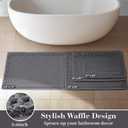 RESARE Waffle Bath Mat for Bathroom, Super Absorbent Bathroom Rugs Non Slip Machine Washable, Ultra Soft Quick Dry Boho Bath Rugs with Tassels for Floor, Upgraded Bordered Design, 24"x36" Dark Grey