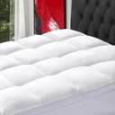 SOPAT Mattress Topper Queen Size Extra Thick Mattress Pad 8-21" Deep Pocket Soft Down Alternative Fill Mattress Protector Pillow Top Mattress Cover (60x80 Inches, White)