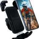 Bike Phone Holder, Phone Holder for Bike, Phone Holder Handlebar, Phone Mount, 360° Handlebar Mount with Secure Lock, Anti-Vibration Pads, Quick-Release Clamp, Fits 4.7″–6.8″ Smartphones