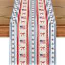 Artoid Mode Star Striped Bow American Flag 210 GSM 4th of July Table Runner, Memorial Day Kitchen Dining Table Decoration for Home Party Decor 13x72 Inch