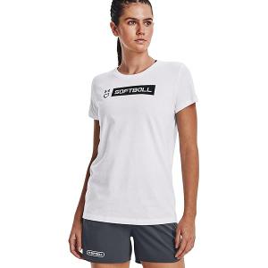 Under Armour Womens Softball Bar Short Sleeve T-Shirt - Quick-Drying Cotton Blend, Medium