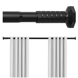 ZYLQOVISK Shower Curtain Rod Tension No Drilling,Adjustable 51-86 In, Black