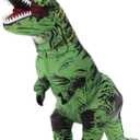 Inflatable Dinosaur Costume for Kids/Teens,Halloween Costumes T Rex Blow Up Costumes for Boys Girls,Cosplay(Green)