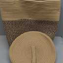 Yimi's Dream Cotton Rope Basket with Lid  Soft Storage Bin for Home Organization, Brown & BrownBlack Pattern, Sturdy, Lightweight & Stylish, 11.5 Round x 13.5 High