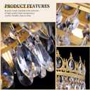 TOCHIC Flush Mount Ceiling Light Fixture, Modern Farmhouse Crystal Chandelier 6 Lights Gold Semi Flush Mount Ceiling Lighting for Bedroom, Dining Living Room, Kids Room, Foyer, 18 W