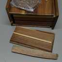 Idefair Acacia Wood Tea Box Organizer Storage Box with 5 Wooden Coasters, Tea Bags Organizer Chest Storage with Drawer, Tea Bag Box for Coffee Teabgs Countertop Display