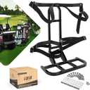 10L0L Universal Golf Cart Bag Holder Rack for Yamaha, EZGO, Club Car Rear Seat Grab Bar, Don't Occupy The Back Seat Space, No Drilling Required, Fits Safety Bar Maximum 8" Wide, Black
