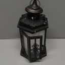 JHY DESIGN Medium Decorative Lanterns 12“H Outdoor Candle Lanterns Vintage Metal Candle Holder for Indoor Outdoor, Events, Parities and Weddings(Black with Gold Brush)