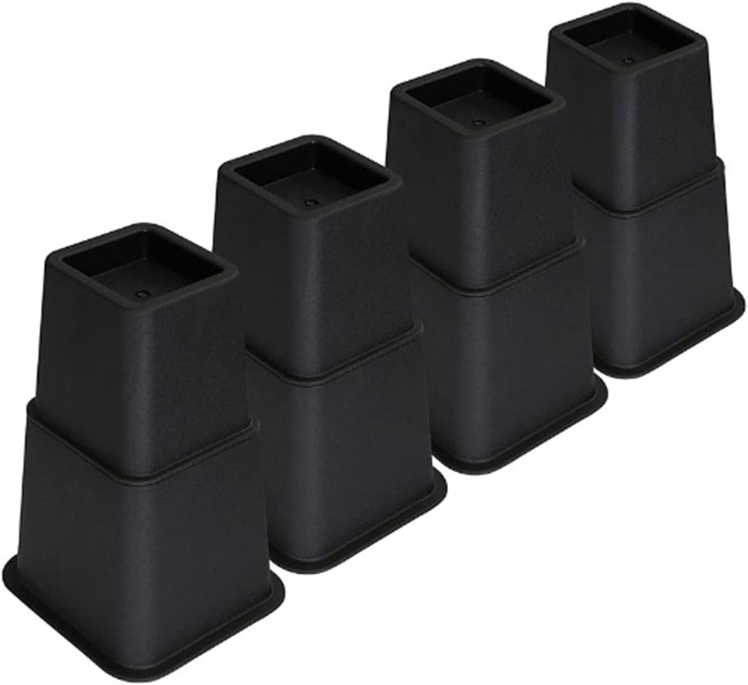 TOPROAD Adjustable Bed Furniture Risers, Stackable Bed Lifts in Heights of 4, 6, or 9 Inches, Heavy Duty Furniture Risers for Home - Supports Up to 1,300 lbs(8-Piece Set)