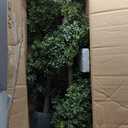 Nearly Natural 33in. Artificial Boxwood Spiral Topiary, Faux Greenery with Black Planter, Indoor/Outdoor Decor