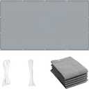 Cool Area Sun Shade Cloth with Grommets 4×10 FT Shade Panel Shade Tarp Screen Fabic for Outdoor Patio Pergola Cover Deck Garden, Silver