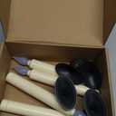 Homemory 6 Pcs Window Candles with Sensor Dusk to Dawn, Ivory Electric Window Candle Flickering, Christmas Fake Candles Battery Operated, Led Candlesticks with Black Holders for Xmas Holiday Decor