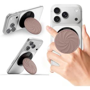 ORNARTO Vortuxe for MagSafe Phone Grip with Kickstand, Soft Liquid Silicone Finger Loop Grip, Phone Ring Holder for Back of Phone, Premium Build & Comfy Touch, Latte