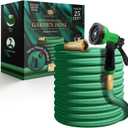 Garden Hose, NON-EXPANDABLE Garden Hose, Super Light Weight Hose, No Burst, 3/4 inch Solid Brass Connectors, 25 Ft, Grassy Green