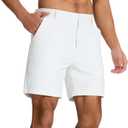 Men's Classic Fit 7/9/11 Inch Golf Shorts Lightweight Long Stretch Hiking Short with 4 Pockets for Casual Work (38, White)