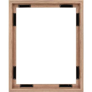 MCS Canvas Float Frames 16x20 Frame, Walnut Woodgrain for Finished Canvases, Vertical & Horizontal Wall Hanging Large with Adhesive for Canvas Paintings (1-Pack), 16x20 without Mat