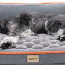 Jiupety Orthopedic Dog Bed for Small and Medium Dogs, Dog Sofa Bed with U-Shaped Bolster, Dual-Layer Supportive Cushion, Waterproof Dog Couch with Washable Cover, (30"24"7.5") for 10-20 lbs, Grey