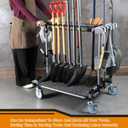 Heavy-Duty Garden Tool Organizer Cart Ideal for Gardening, Upgraded 5-Inch Wheels for Lawn & Sand, Long-Handle Tool Storage
