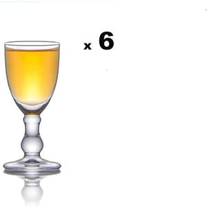 SHIHUALINE  15ml Cups Unique Mini Wine Shot Glasses Sake Spirits Cup Clear Alcohol Mini liquor Shot Glass Stem Drinking (Set of 6)