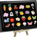 Large Enamel Pin Display Frame, 8" x 6" Shadow Box for Wall & Tabletop Display Case for Military Medals, Jewelry Pin Badge Collection, Rings