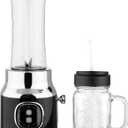 CULINARY CHEF Retro Smoothie Maker Personal Blender with Mason Jar, Perfect for Shakes and Smoothies, Countertop, Dishwasher Safe, BPA-Free, High Power 300W, Black