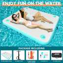 Inflatable Floating Dock, 5 x 6ft Air Dock Platform, Island Raft Mat with Rope Ladder & Non-Slip Surface for Lakes Beach Ocean