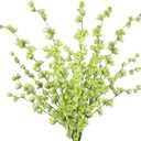 IPOPU Green Delphinium Artificial Flowers Bulk 5PCS Faux Snapdragon Stems 45.6in Tall Fake Silk Flowers for Floor Vase Table Centerpieces Wedding Garden Home Decor (Green)