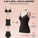 SHAPERMINT Sweetheart Cami with Built-In Bra for Women, Wireless Camisole Tank Top, Tummy Shapewear (Beige, M)