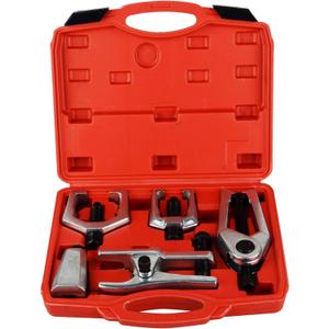 5pcs Professional Front End Service Tool Kit, Pitman Arm Puller, Ball Joint Separator Tie Rod Remover Tool