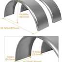 HECASA Single Axle Trailer Fenders W/Fender Backs Fits 14" to 16" Wheels - 32" x 9" x 15" Replacement for Car Hauler Trailer Cargo Trailer Utility Trailer Landscape Trailer Steel Round (2Pcs)