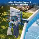 Aquajoyer Poolside Pool Towel Rack Outdoor for Above Ground Round Pools, Stainless Steel Swivel Pool Towel Holder 6 Bars Towel Dying Rack Towel Stand for Above Ground Pool Accessories [Patent Pending]