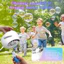 Upgraded Bubble Machine for Kids & Parties  500ML, 38,000+ Bubbles/Min, 90/180 Auto-Rotation, 2-Speed Rechargeable Bubble Maker, Portable Bubble Blower for Indoor Outdoor Birthday Wedding (White)