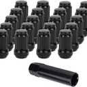 NPAUTO Black Lug Nut 12 x 1.25 Spline Tuner 19mm Hex 1.36" Replacement for Nissan Altima Maxima Armada Titan Xterra Frontier Pathfinder 350Z 370Z, Subaru Outback Legacy Forester Impreza, 20pcs + 1