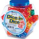 Learning Resources Dice In Dice Bucket, Math Toy, Manipulative, Set of 72, Ages 3+