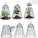 PWSOMJ Garden Chicken Wire Cloche 3 Packs, Large Plant Protectors from Animals, 11.81" W x 15.35" H Rustproof Garden Cloches for Plants with Removable Top and Hook for Easy Pruning