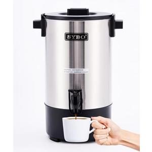 SYBO SR-CP40C Commercial Grade Stainless Steel Percolate Coffee Maker, Hot Water Urn for Catering, Hot Beverage Dispenser, 45-Cup, 4.5L, Metallic