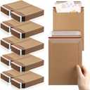 Fainne 250 Pack 6 x 8 Inch Rigid Mailers Self Adhesive Seal Photo Document Mailers 250gsm Keep Flat Kraft Photography Cardboard Envelopes for Shipping Cd, Photo, Gift Card, Document, Paper