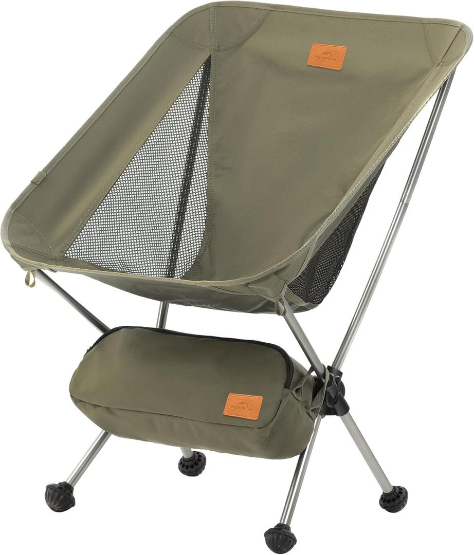 Naturehike YL08 Ultralight Camping Chair, 2.38 LBS Portable Backpacking Chair with Anti-Sinking Feet, Lightweight Compact Folding Hiking Camp Chair (Standard, Green)