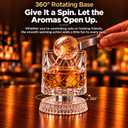 Spinning Whiskey Glasses Set of 4 with Gift Box | 360 Degree Rotating Old Fashioned Glass with Ice Ball Molds,For Bourbon, Scotch, Cocktails For Whiskey Lovers, Dad, Husband