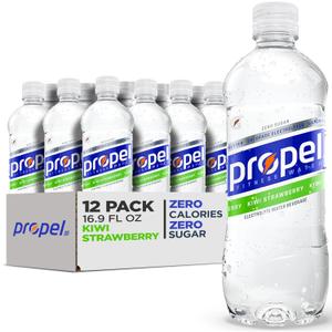 Propel, Kiwi Strawberry, Zero Calorie Sports Drinking Water with Electrolytes and Vitamins C&E, 16.9 Fl Oz (12 Count) (EXP 10/26/26)