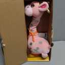 LLUKEME Dancing Talking Giraffe with Golden Antlers Toy, Stuffed Animal Baby Toy Repeating What You Say, Glowing Musical Electronic Giraffe with Golden Anlters Gifts for Toddlers 1-3 Years Old (Pink)