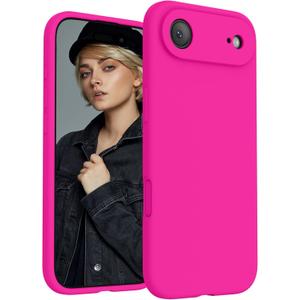 FireNova Magnetic for iPhone Air Case, Compatible with MagSafe, [Integrated Silicone Camera Control Button] [Camera Protection] Microfiber Lining Phone Case for iPhone 17 Air, 6.5", Hot Pink
