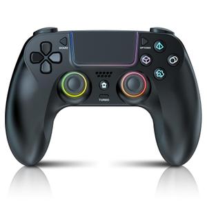 GUOC LED Wireless Controller for PS5 with Hall Effect Joystick and Trigger,4 Macro Boutton Extended Grip Controller Compatible with PS5 Pro/Slim, Dual Vibration, Remap/Turbo Function (Black)