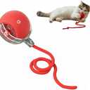 Interactive Cat Toy Ball, Automatic Intercative Cat Toys for Indoor Cats, The 3rd Generation Agile Moving Cat Ball with Elastic Mesh Tail, Toys for Indoor Adult Cats, Motion Activated (Red)