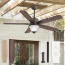 52 Inch Outdoor Ceiling Fans with Lights for Patios, IP65 Waterproof, Remote Control, 6-Speeds, Reversible DC Motor, Wet-rated Gazebo Ceiling Fan for Porch Pavilion Farmhouse (Oil-Bronze)