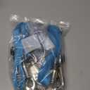 Cross Ties for Horse,Heavy Duty Nylon Horse Trailer Tie with Strong Panic Snap and Bull Snap,Adjustable from 45.2" to 78.7" Hanging Strap with 2 Pcs Tie Rings and Screws (Blue)