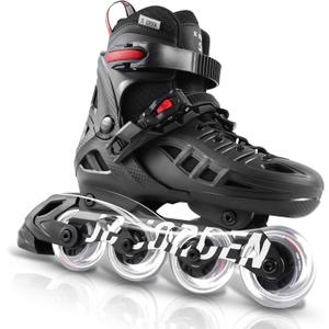 Inline Skates for Kids Girls and Boys, 4 Sizes Adjustable Roller Skates Blades with Full Light Up Wheels for Women Men, Durable Outer Shell, Roller Skates 4-12 Adults (XLarge-Youth & Adult (8-11 US), Red)