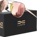 LUENX Aviator Sunglasses for Men Women Polarized - UV400 Protection, Stylish Shades, Driving, Outdoor Activities